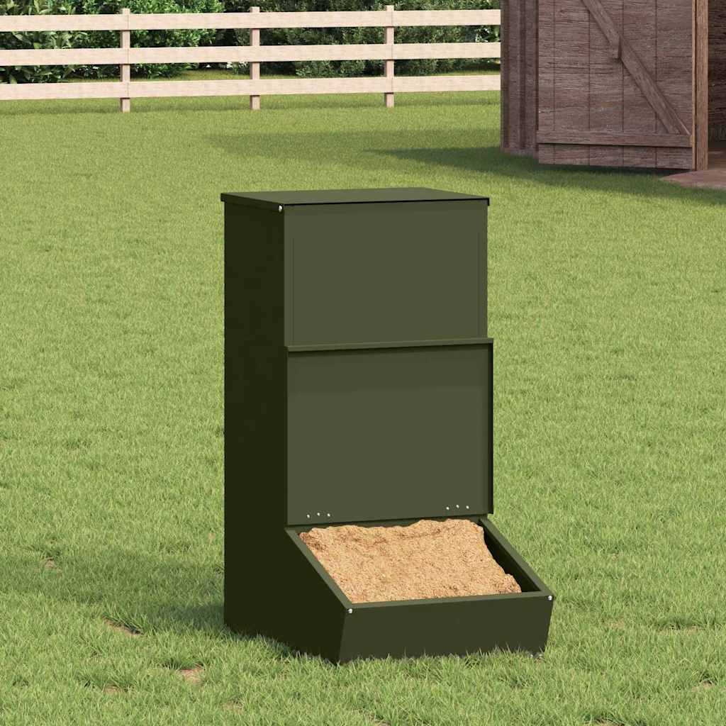 Pig Feeder Olive Green 55 x 38 x 76 cm Cold-Rolled Steel