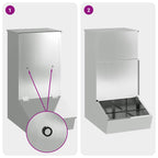 Pig Feeder Silver 55 x 38 x 76 cm Galvanised Steel