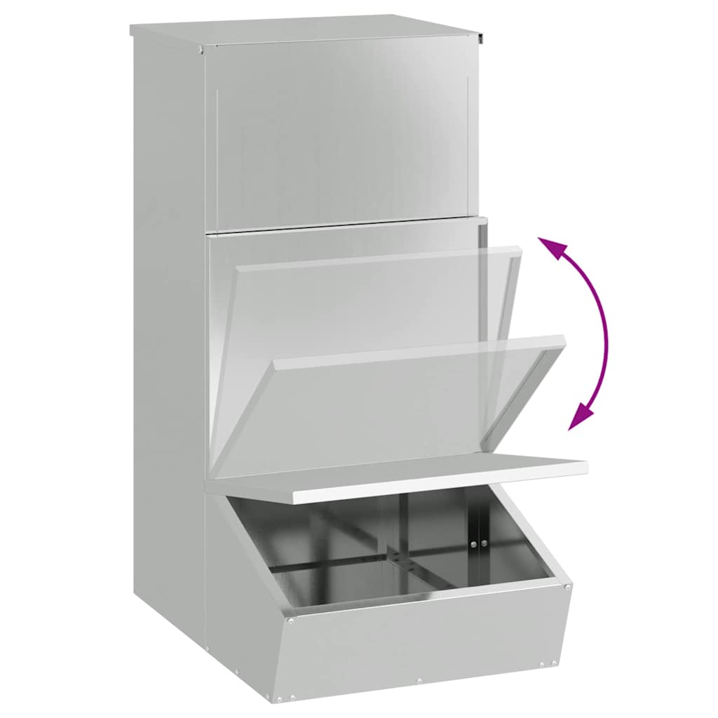 Pig Feeder Silver 55 x 38 x 76 cm Galvanised Steel