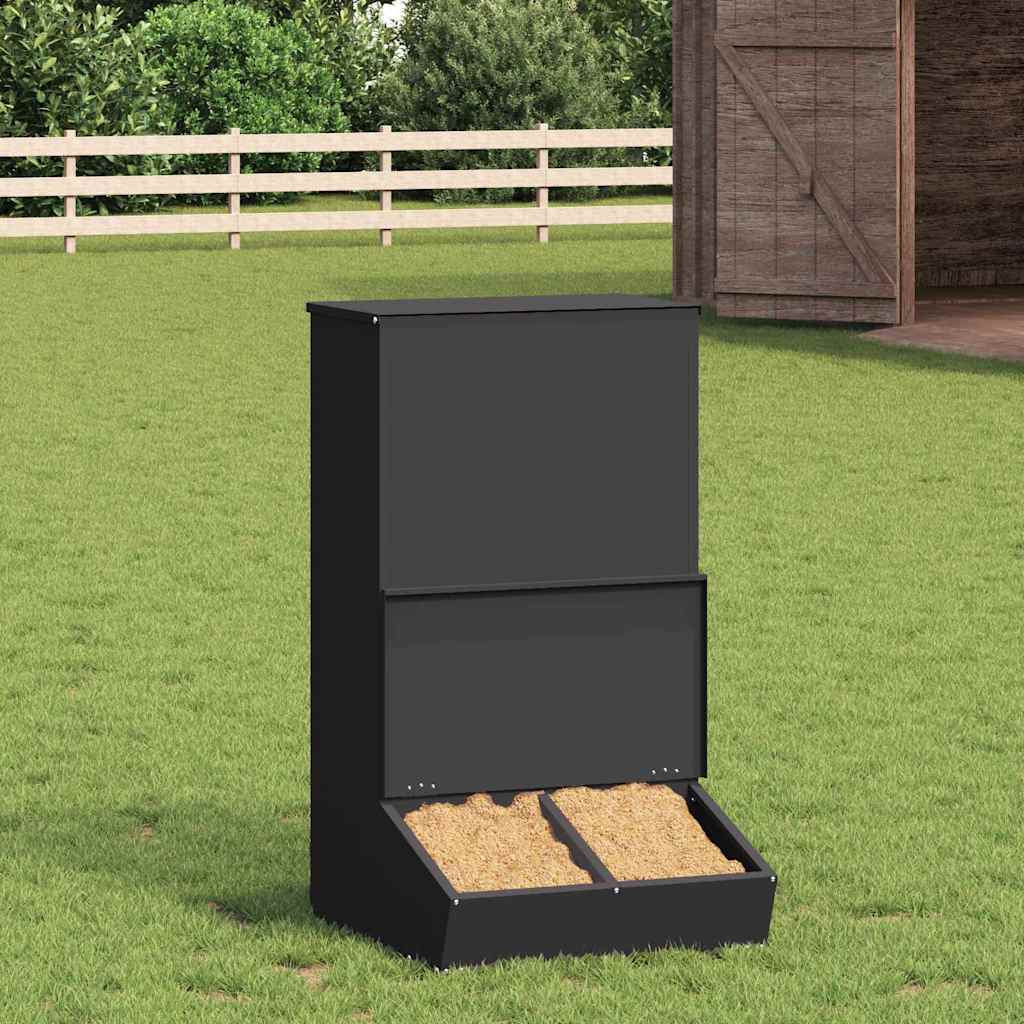 Pig Feeder Black 55 x 51 x 91.5 cm Cold-Rolled Steel