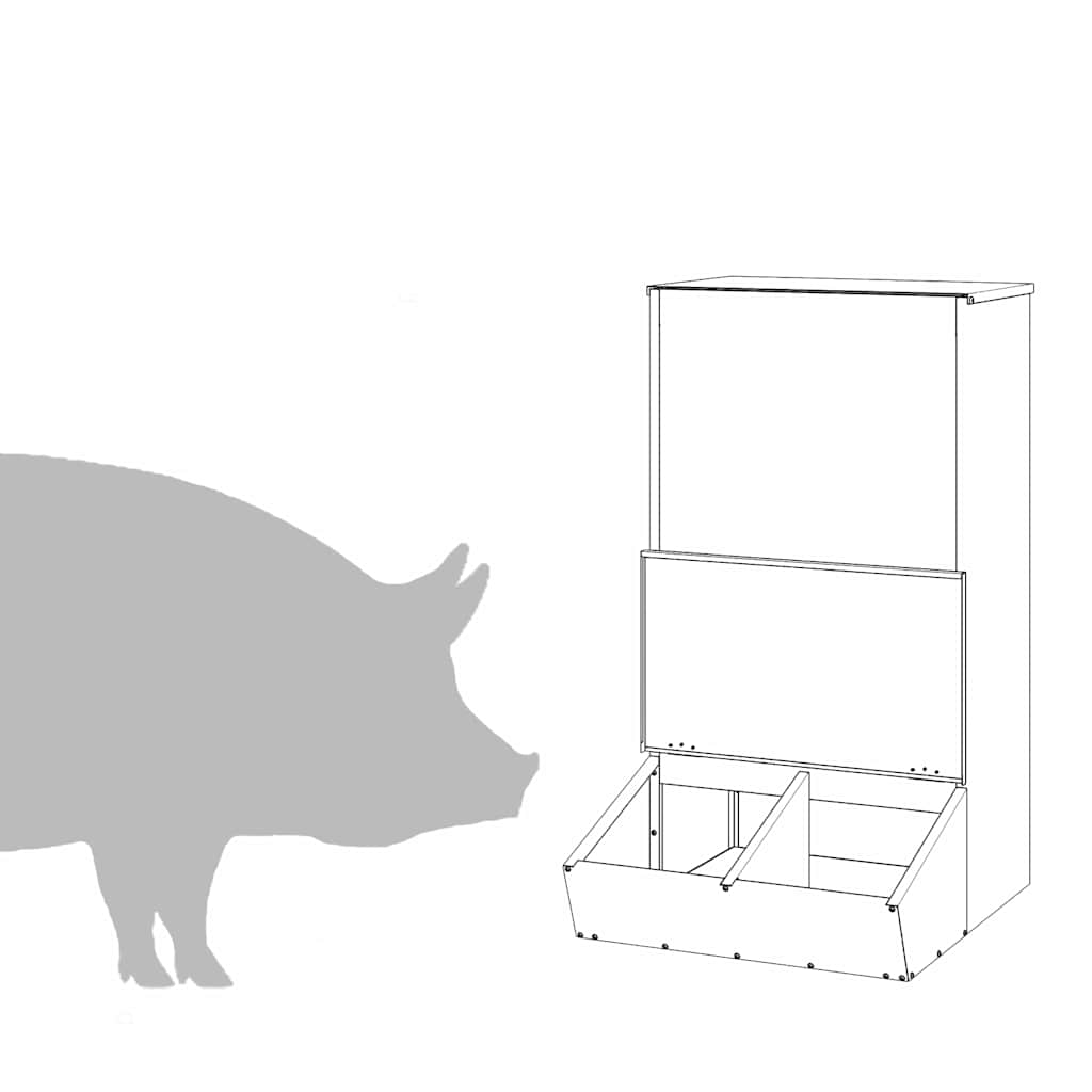 Pig Feeder Black 55 x 51 x 91.5 cm Cold-Rolled Steel