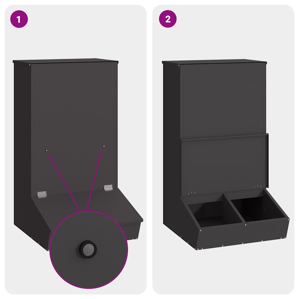 Pig Feeder Black 55 x 51 x 91.5 cm Cold-Rolled Steel