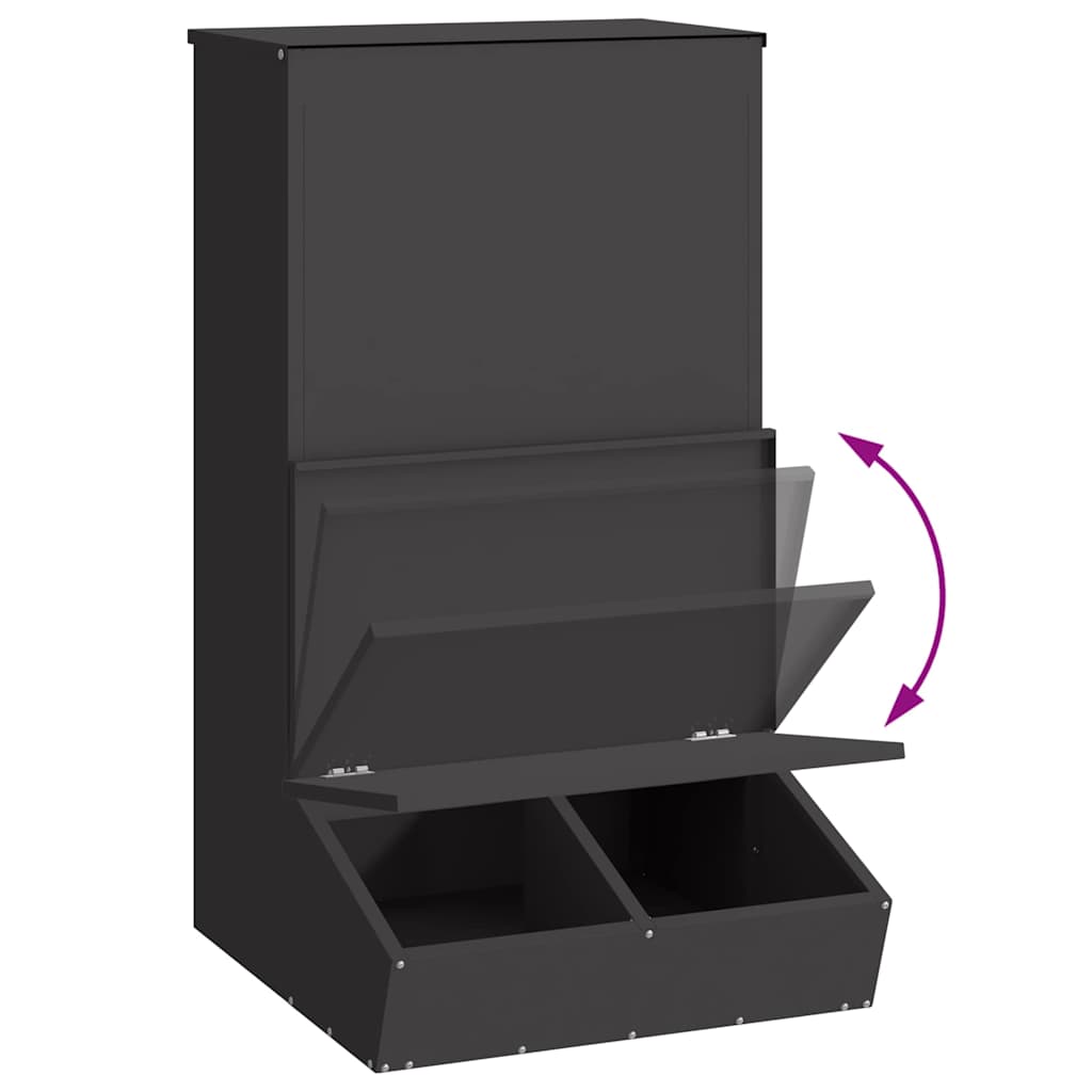 Pig Feeder Black 55 x 51 x 91.5 cm Cold-Rolled Steel