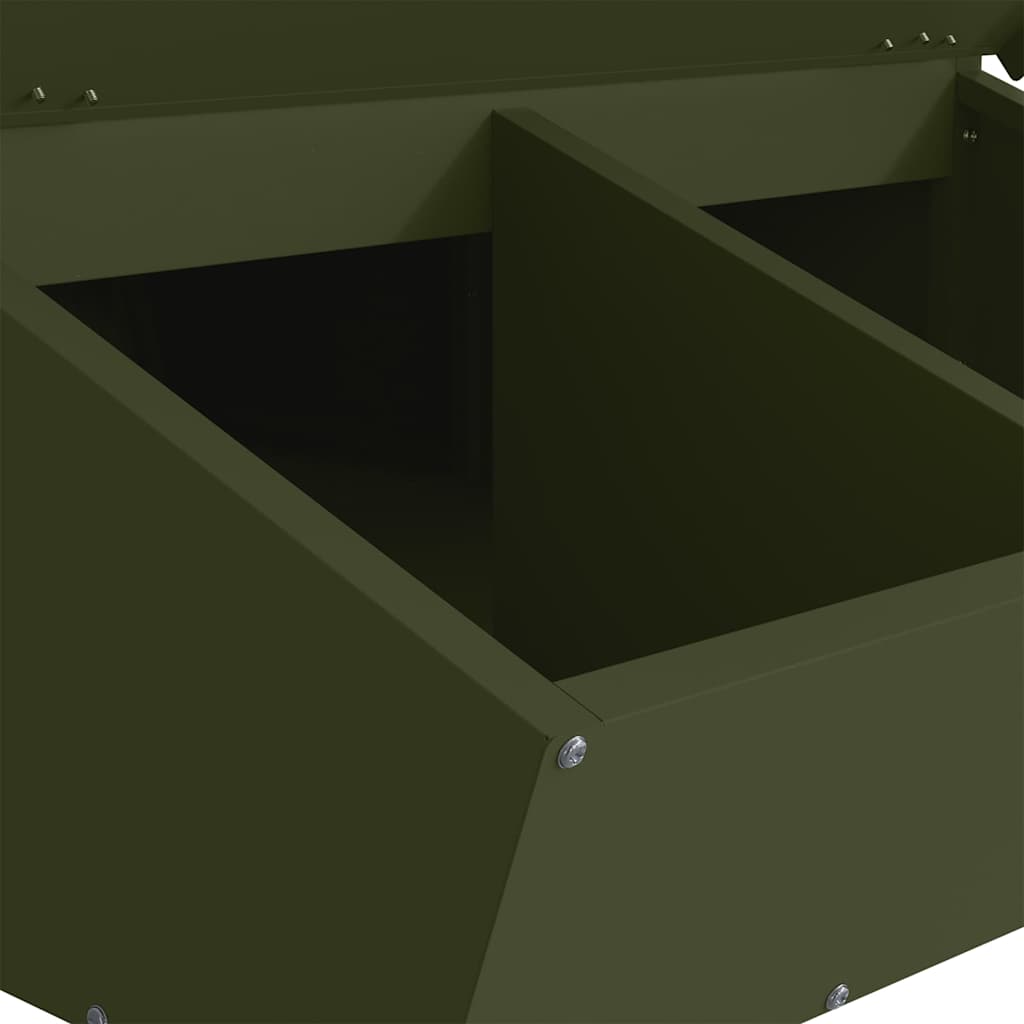 Pig Feeder Olive Green 55 x 51 x 91.5 cm Cold-Rolled Steel