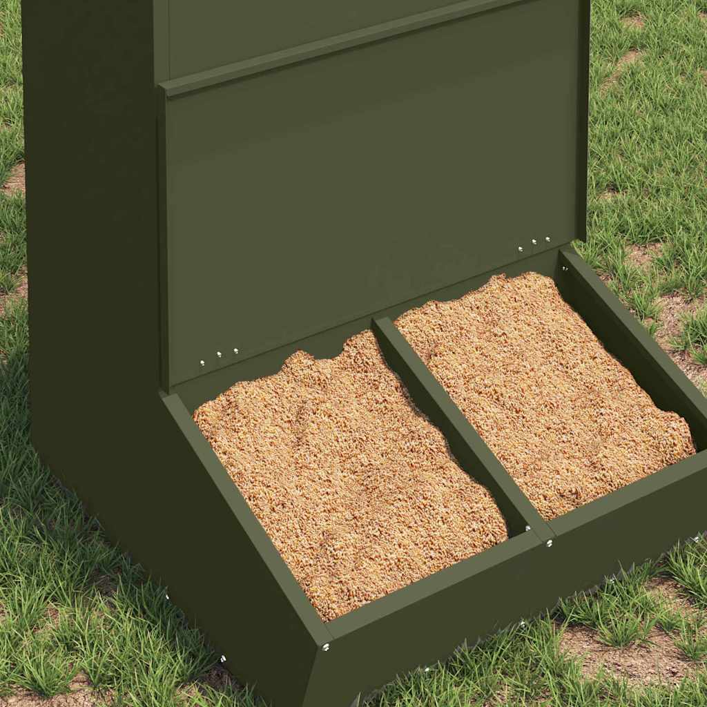 Pig Feeder Olive Green 55 x 51 x 91.5 cm Cold-Rolled Steel