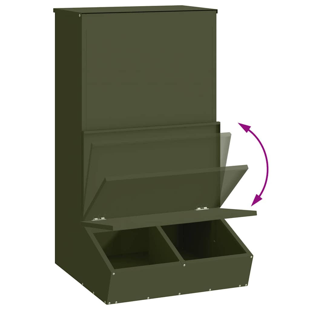 Pig Feeder Olive Green 55 x 51 x 91.5 cm Cold-Rolled Steel
