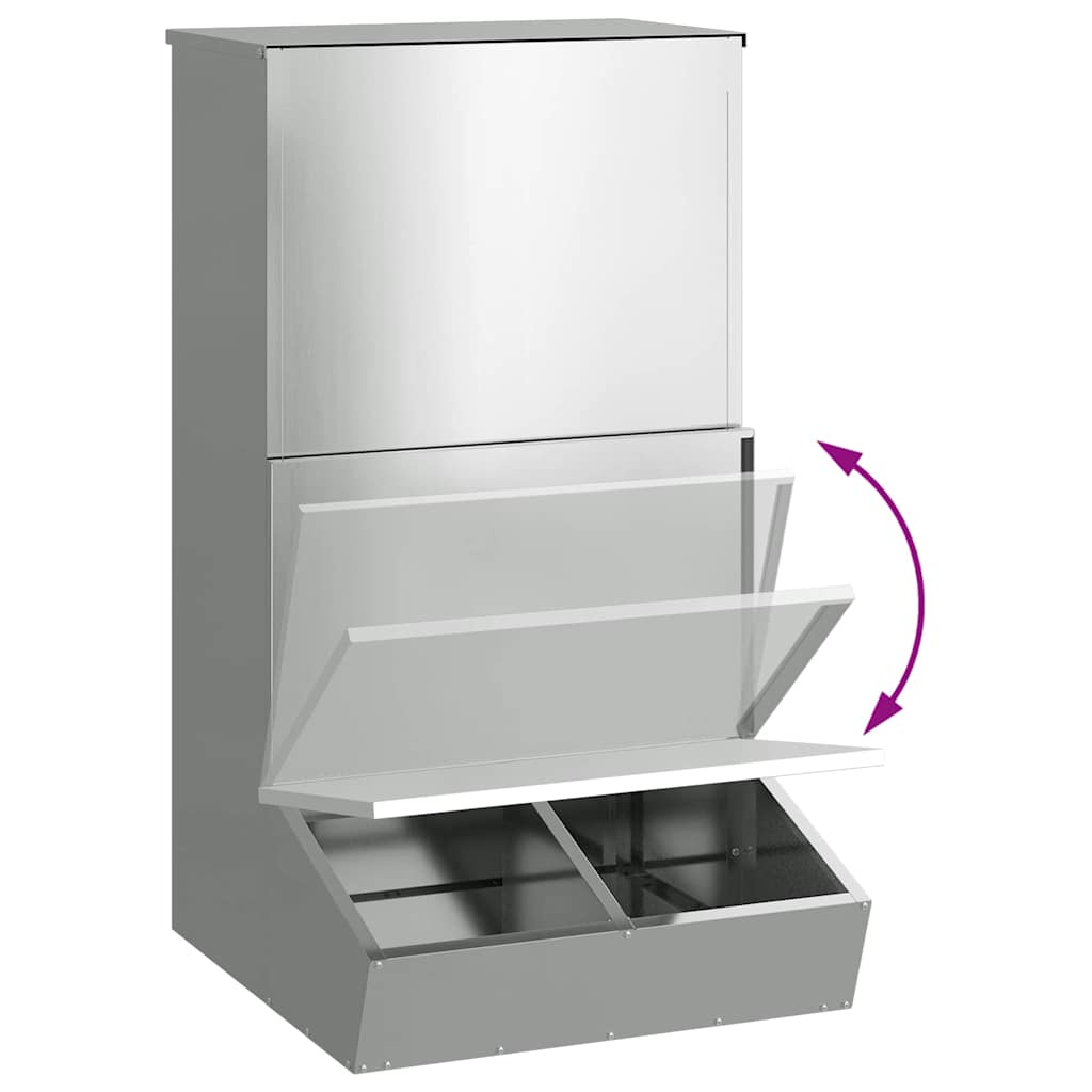 Pig Feeder Silver 55 x 51 x 91.5 cm Galvanised Steel