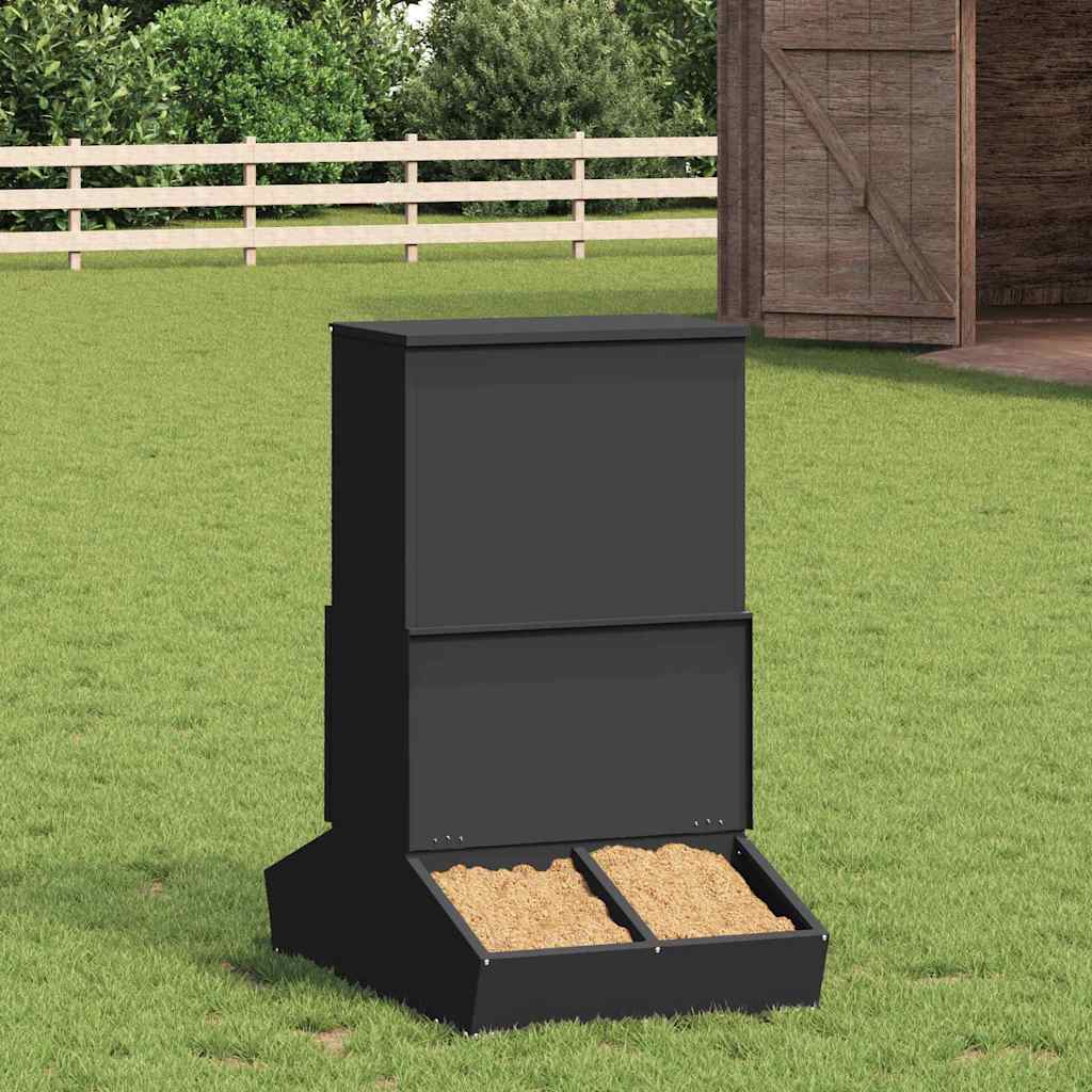 Pig Feeder Black 82 x 51 x 91.5 cm Cold-Rolled Steel
