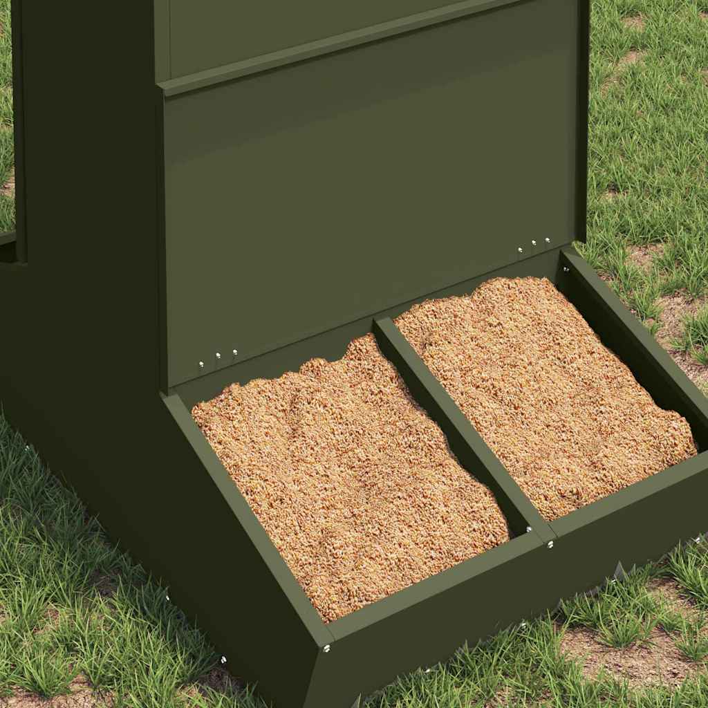 Pig Feeder Olive Green 82 x 51 x 91.5 cm Cold-Rolled Steel