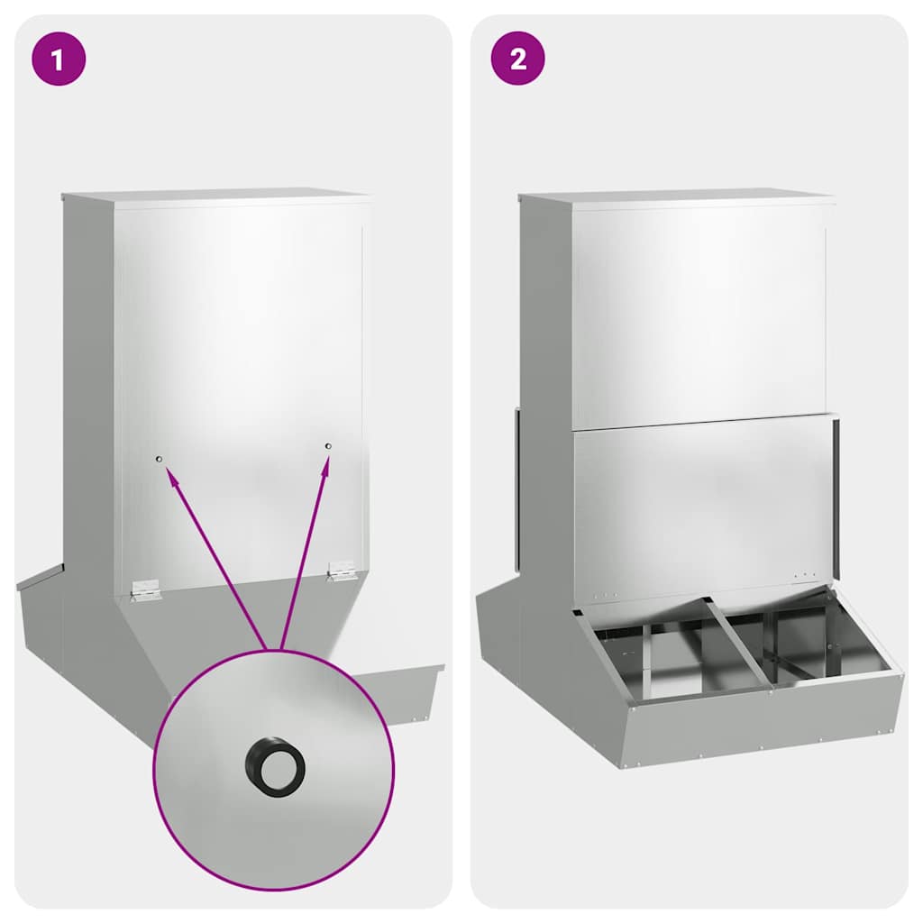 Pig Feeder Silver 82 x 51 x 91.5 cm Galvanised Steel
