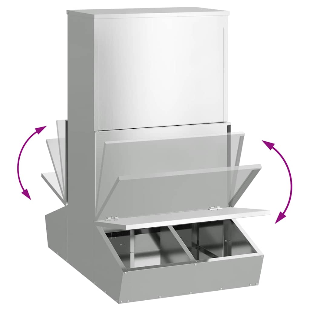 Pig Feeder Silver 82 x 51 x 91.5 cm Galvanised Steel