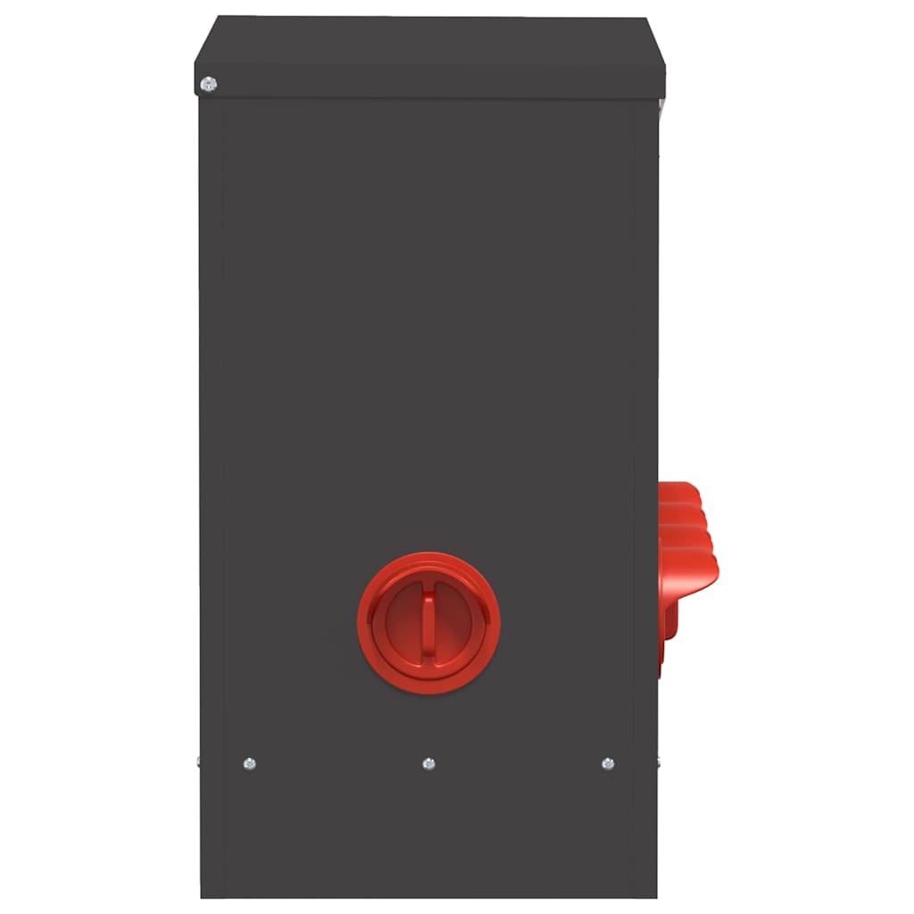 Chicken Feeder Black 60.5 x 29 x 51 cm Cold-Rolled Steel