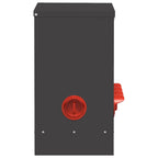 Chicken Feeder Black 60.5 x 29 x 51 cm Cold-Rolled Steel