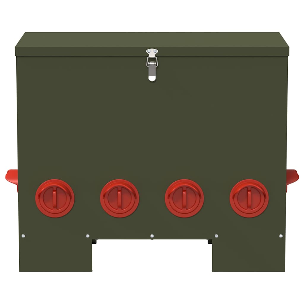 Chicken Feeder Olive Green 60.5 x 29 x 51 cm Cold-Rolled Steel