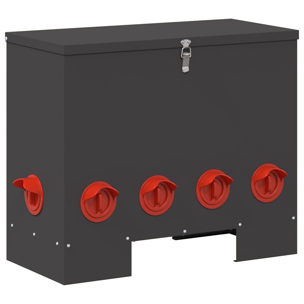 Chicken Feeder Black 60.5 x 29 x 51 cm Cold-Rolled Steel