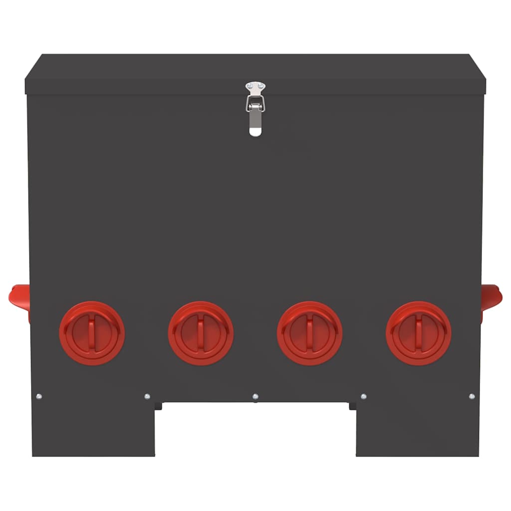 Chicken Feeder Black 60.5 x 29 x 51 cm Cold-Rolled Steel