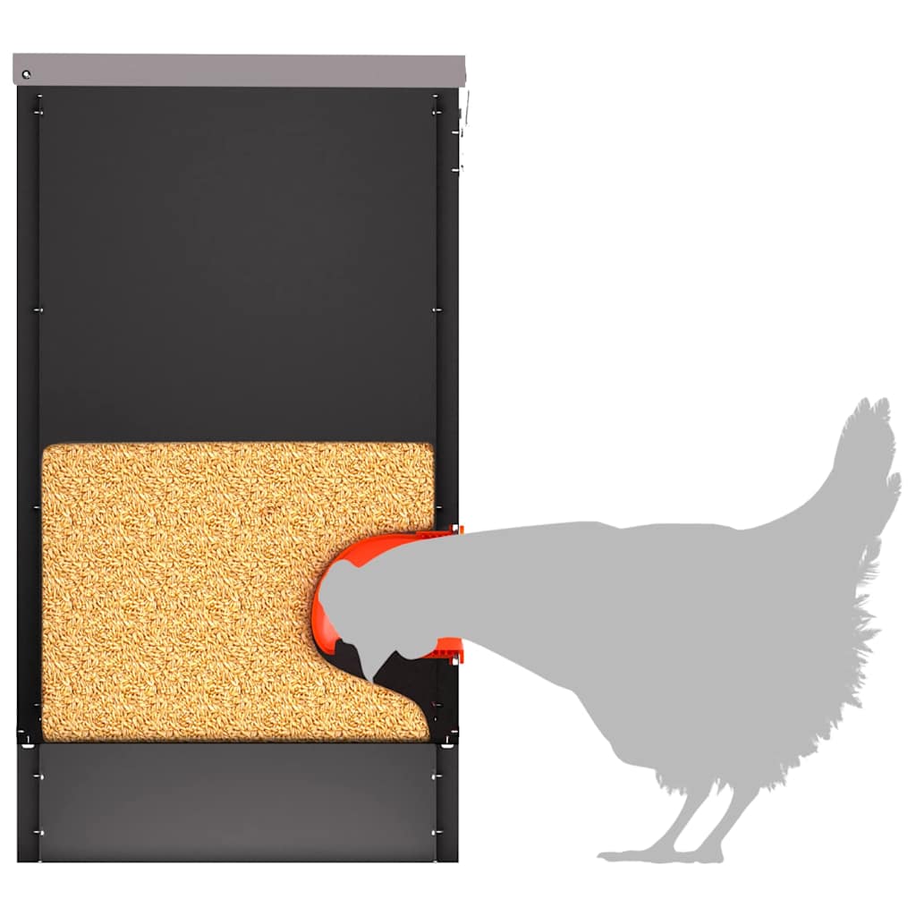 Chicken Feeder Black 60.5 x 29 x 51 cm Cold-Rolled Steel