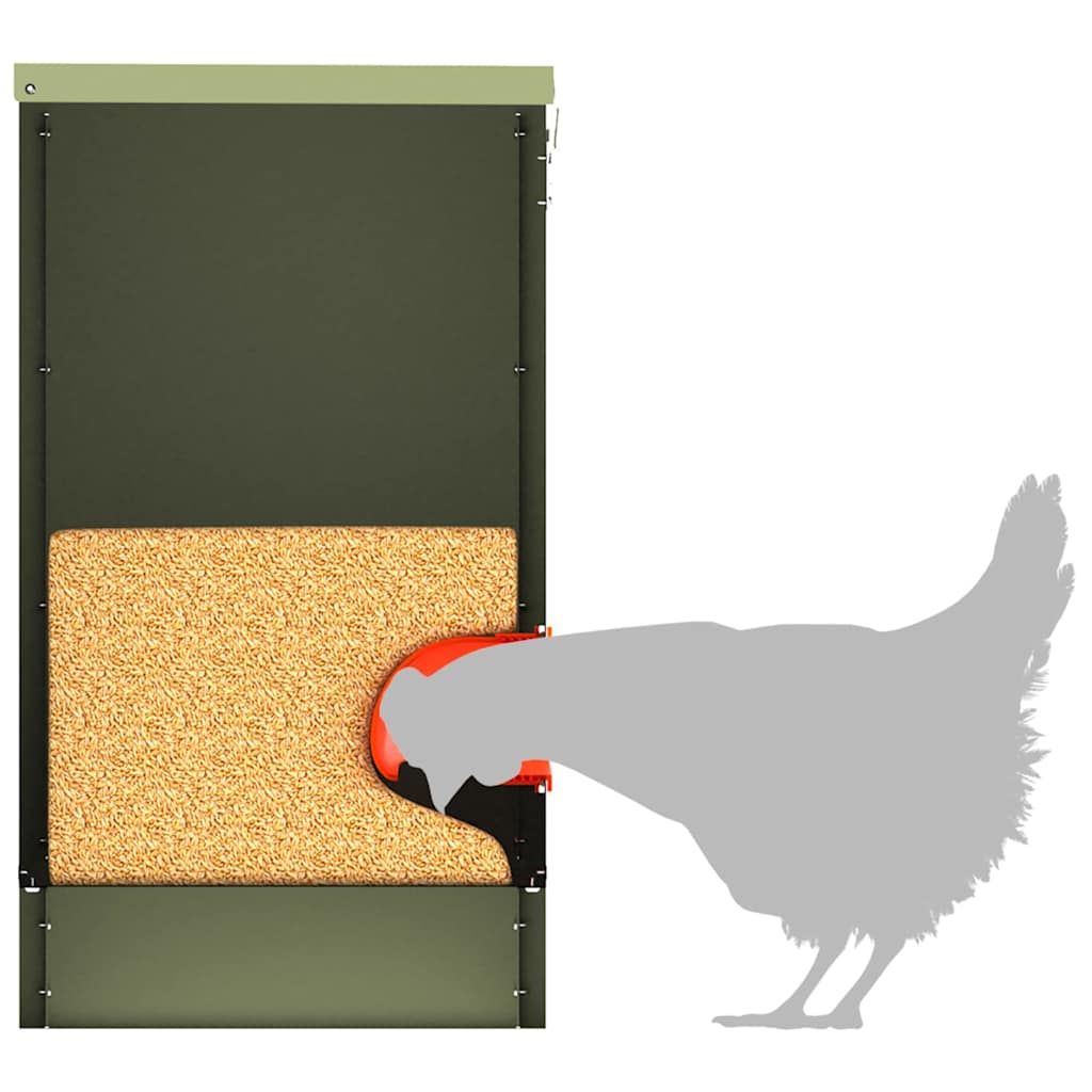 Chicken Feeder Olive Green 60.5 x 29 x 51 cm Cold-Rolled Steel