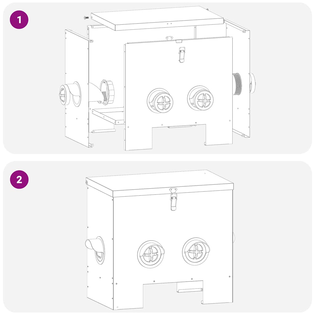 Chicken Feeder Black 40.5 x 25 x 38 cm Cold-Rolled Steel