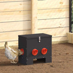 Chicken Feeder Black 40.5 x 25 x 38 cm Cold-Rolled Steel