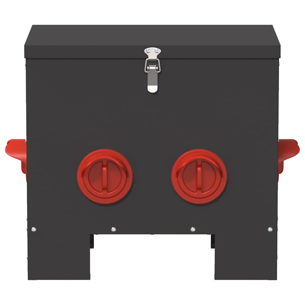 Chicken Feeder Black 40.5 x 25 x 38 cm Cold-Rolled Steel