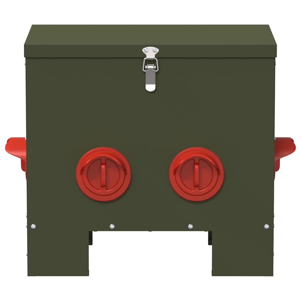 Chicken Feeder Olive Green 40.5 x 25 x 38 cm Cold-Rolled Steel