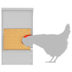 Chicken Feeder Silver 40.5 x 25 x 38 cm Galvanised Steel