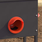 Chicken Feeder Black 41.5 x 20.5 x 33 cm Cold-Rolled Steel