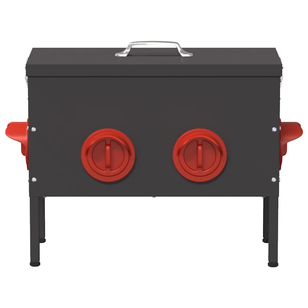 Chicken Feeder Black 41.5 x 20.5 x 33 cm Cold-Rolled Steel