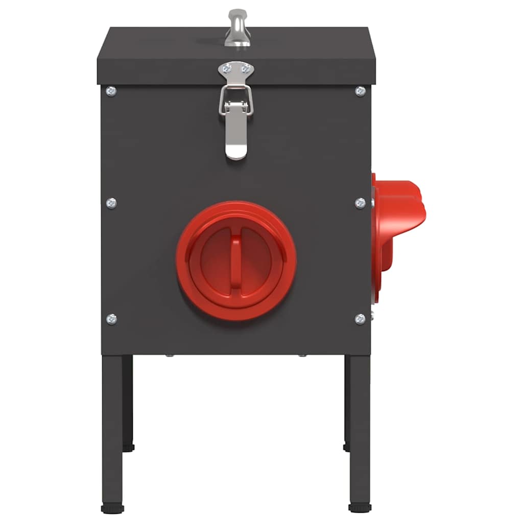 Chicken Feeder Black 41.5 x 20.5 x 33 cm Cold-Rolled Steel