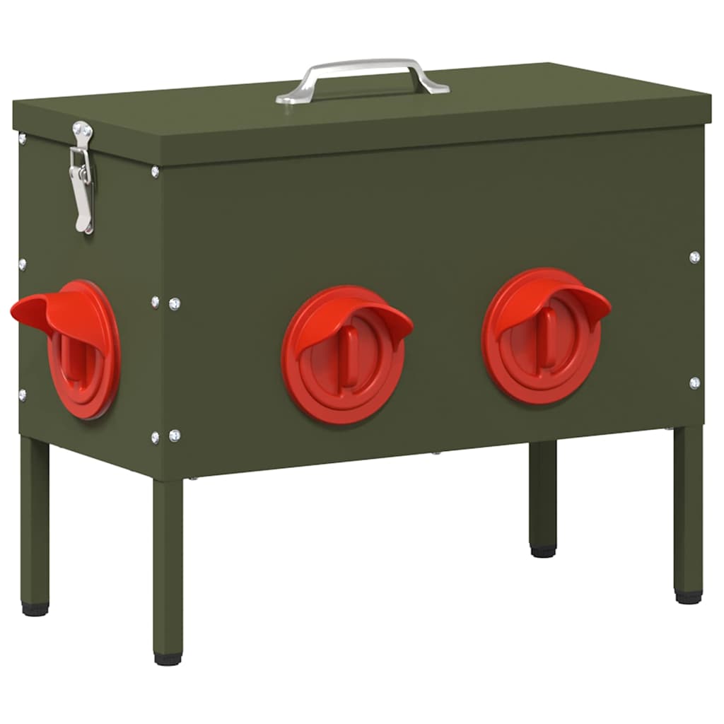 Chicken Feeder Olive Green 41.5 x 20.5 x 33 cm