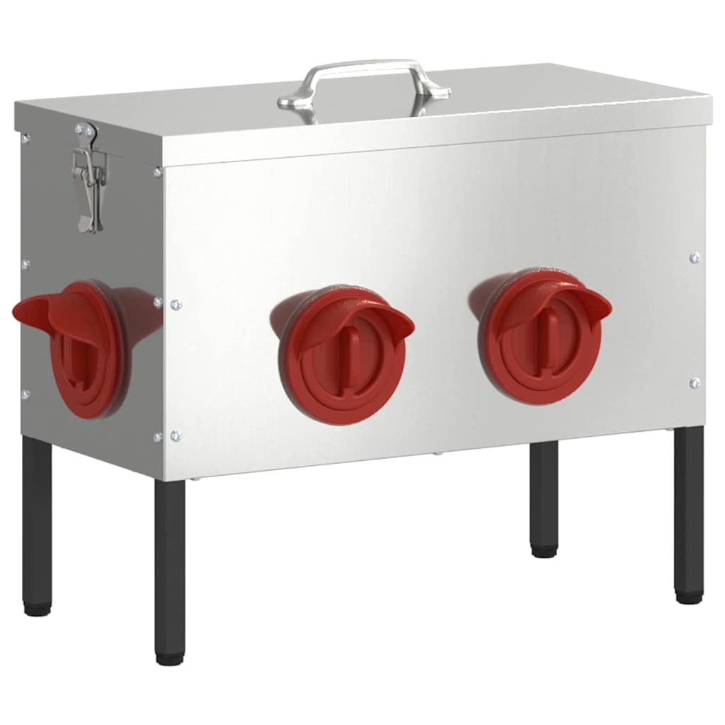 Chicken Feeder Silver 41.5 x 20.5 x 33 cm Galvanised Steel