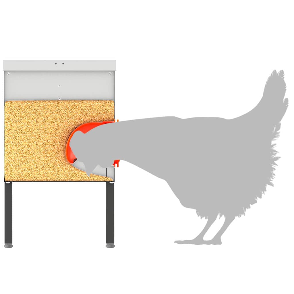 Chicken Feeder Silver 41.5 x 20.5 x 33 cm Galvanised Steel