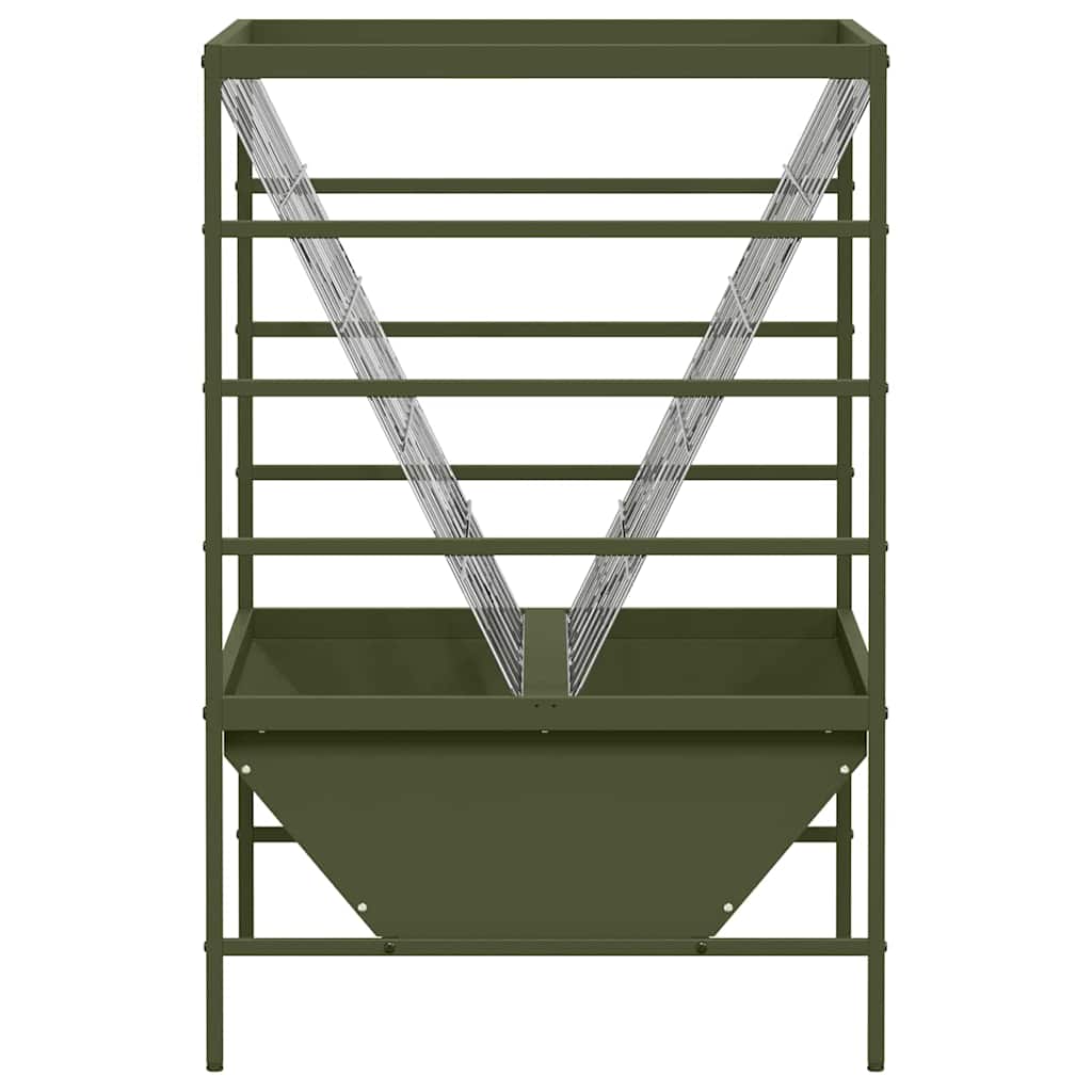 Livestock Feeder Olive Green 100 x 60 x 90 cm Cold-Rolled Steel