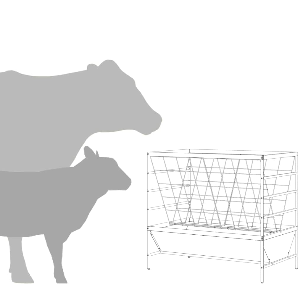 Livestock Feeder Silver 100 x 60 x 90 cm Galvanised Steel