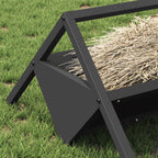 Livestock Feeding Trough Black 111 x 76 x 38 cm
