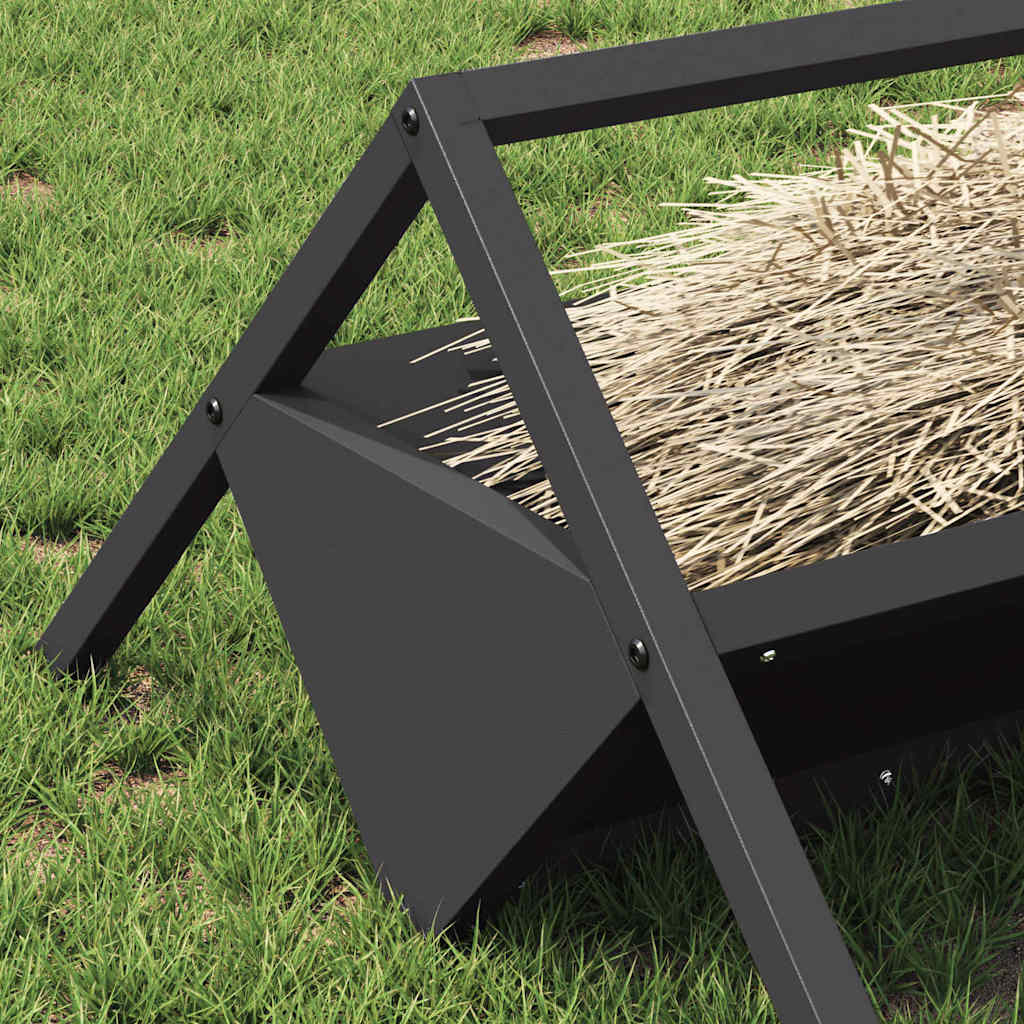 Livestock Feeding Trough Black 111 x 76 x 38 cm