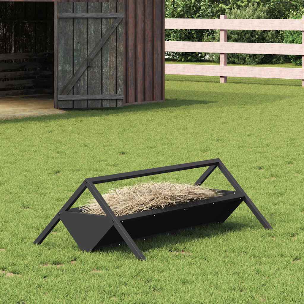 Livestock Feeding Trough Black 111 x 76 x 38 cm