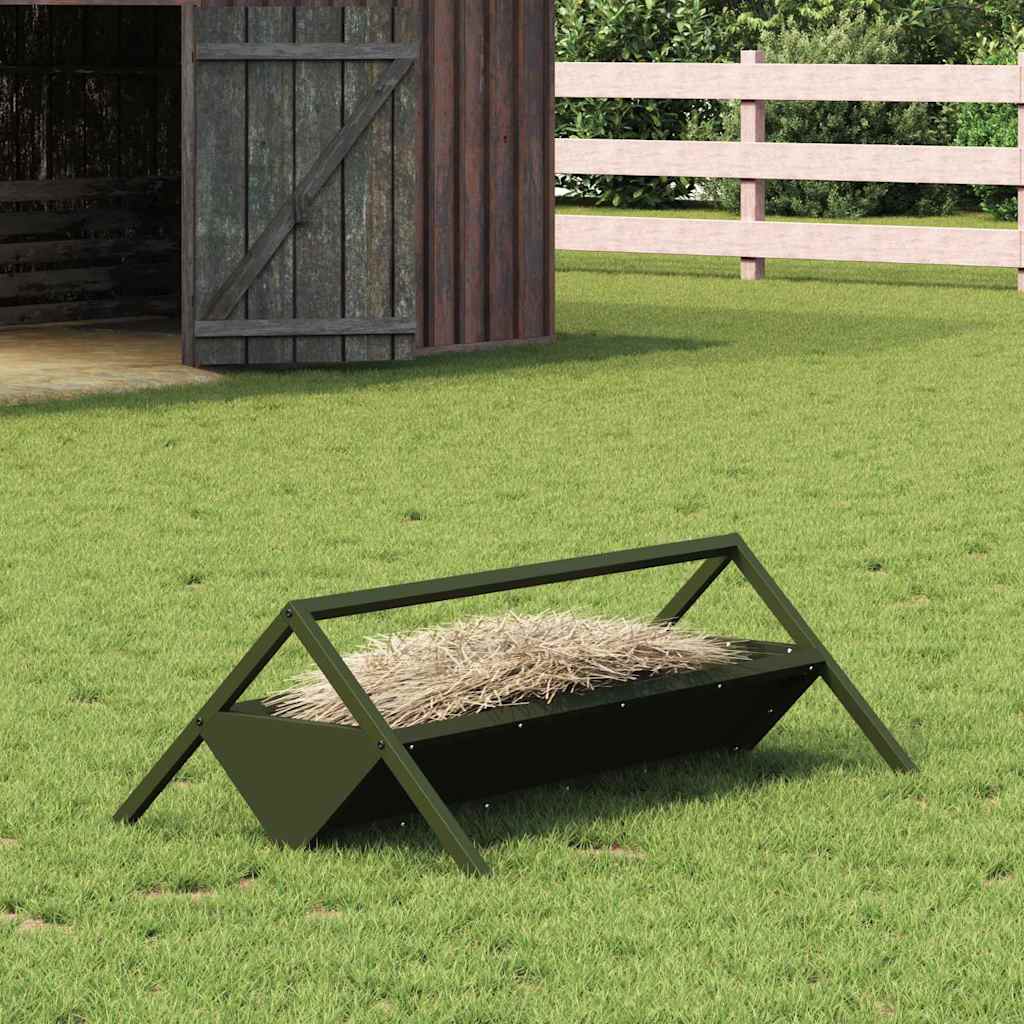 Livestock Feeding Trough Olive Green 111 x 76 x 38 cm