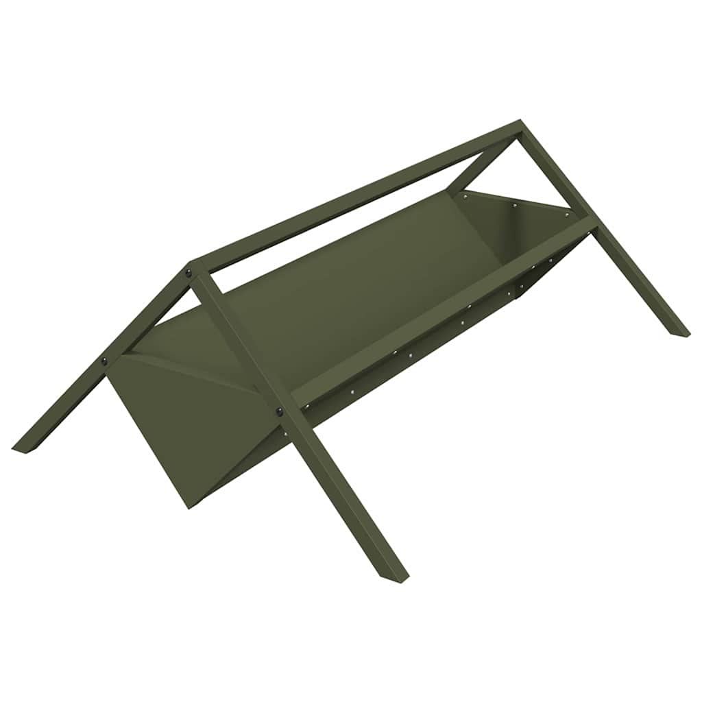 Livestock Feeding Trough Olive Green 111 x 76 x 38 cm