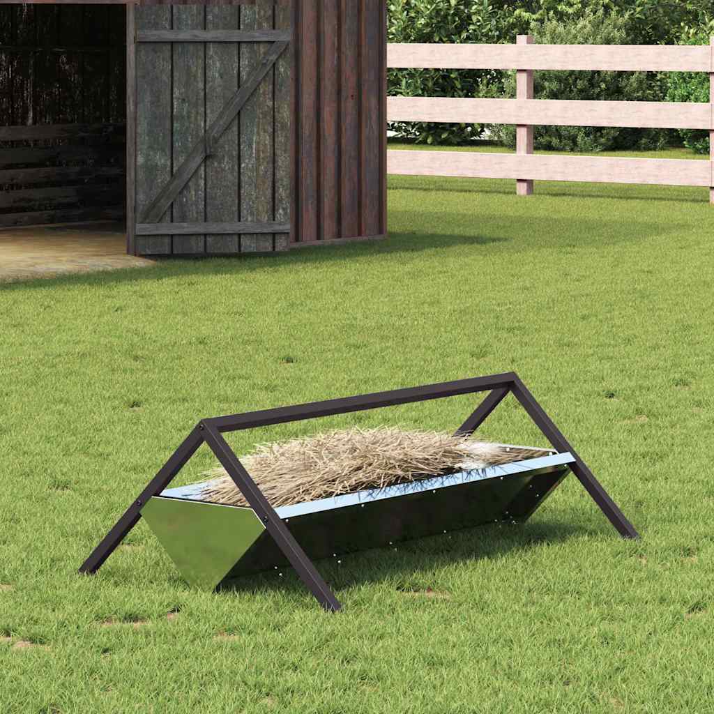 Livestock Feeding Trough Silver 111 x 76 x 38 cm