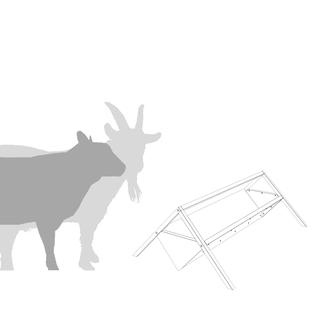 Livestock Feeding Trough Silver 111 x 76 x 38 cm