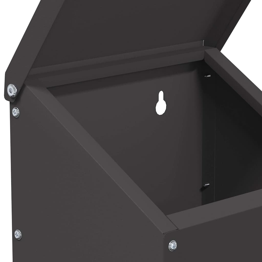 Chicken Feeder Black 21 x 16 x 33 cm Cold-Rolled Steel