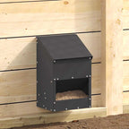 Chicken Feeder Black 21 x 16 x 33 cm Cold-Rolled Steel