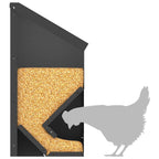 Chicken Feeder Black 21 x 16 x 33 cm Cold-Rolled Steel