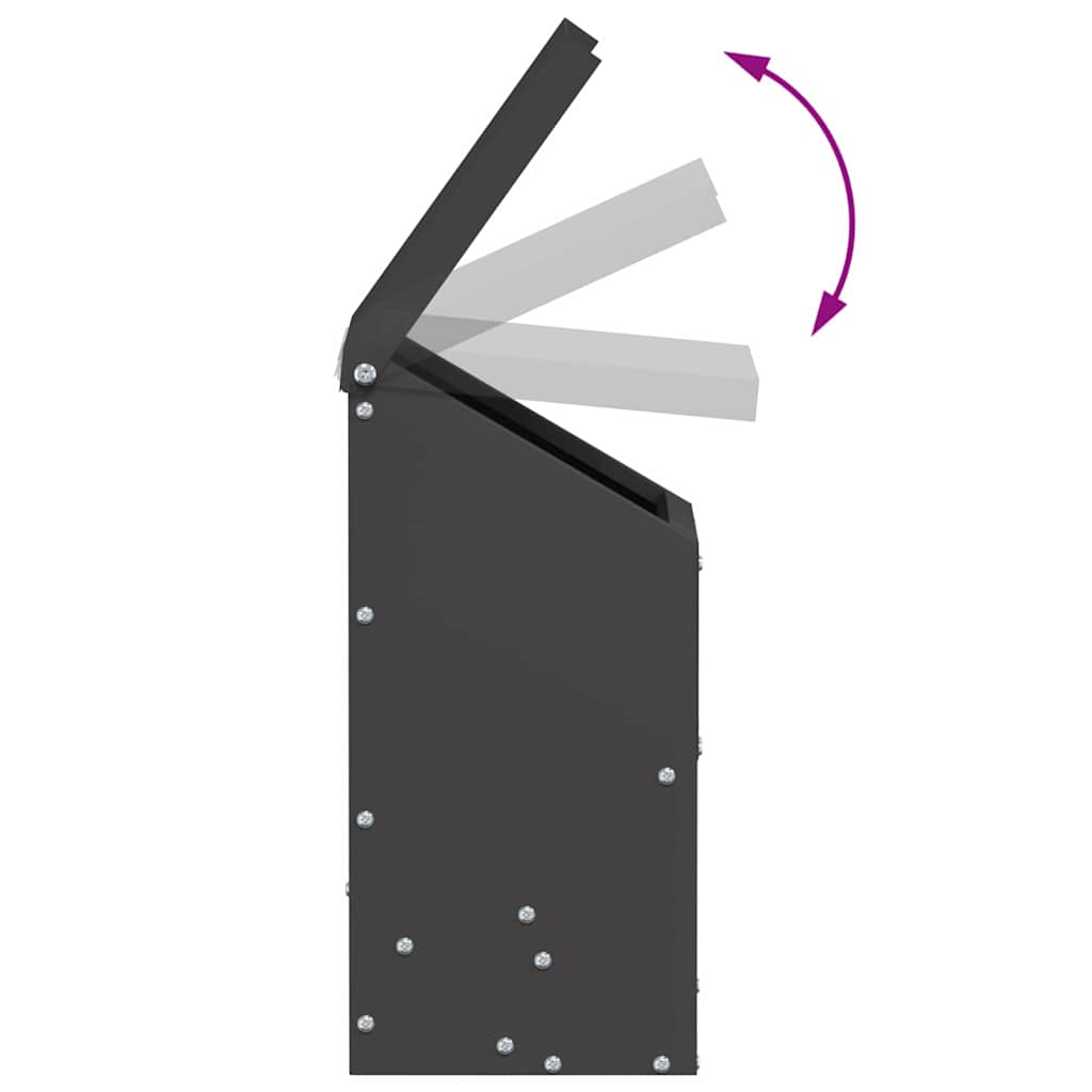 Chicken Feeder Black 21 x 16 x 33 cm Cold-Rolled Steel