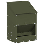 Chicken Feeder Olive Green 21 x 16 x 33 cm Cold-Rolled Steel