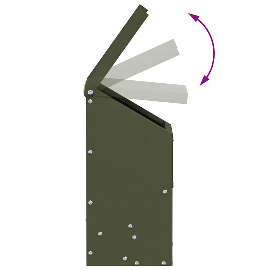 Chicken Feeder Olive Green 21 x 16 x 33 cm Cold-Rolled Steel