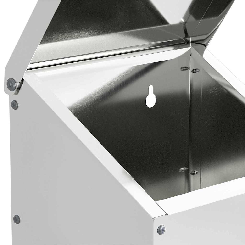 Chicken Feeder Silver 21 x 16 x 33 cm Galvanised Steel