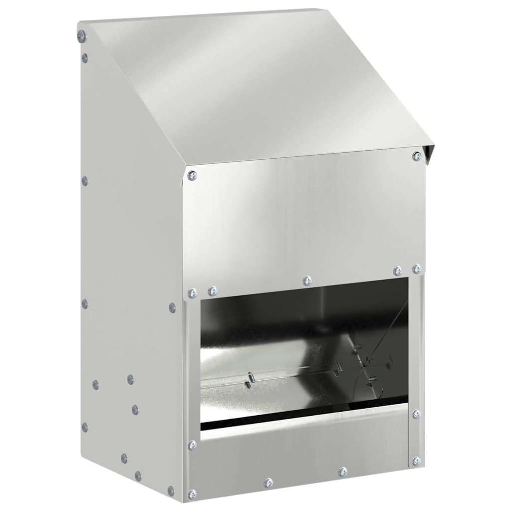 Chicken Feeder Silver 21 x 16 x 33 cm Galvanised Steel